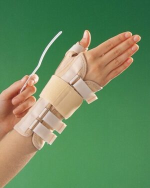3182 Długa bioceramiczna orteza nadgarstka z taśmą mocującą i stabilizacją kciuka