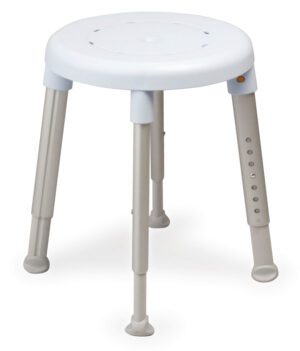 Etac Easy – stołek prysznicowy z regulacją wysokości (okrągłe siedzisko)