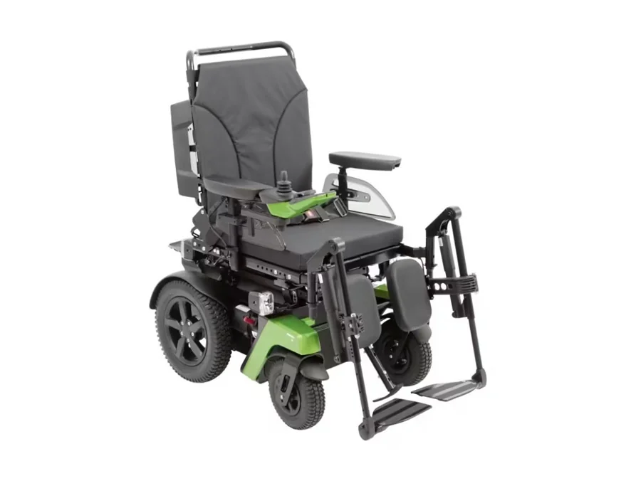 Elektryczny wózek inwalidzki Juvo PM Master z regulowanymi podnóżkami